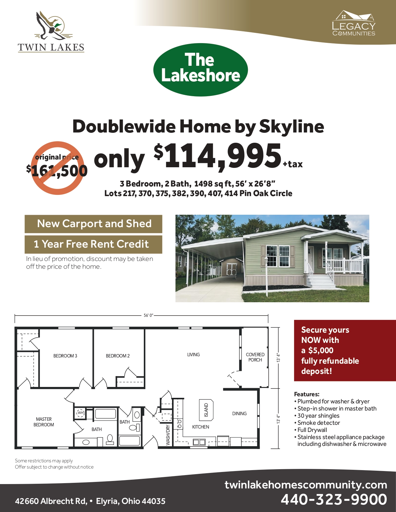 Twin Lakes Lakeshore sales page